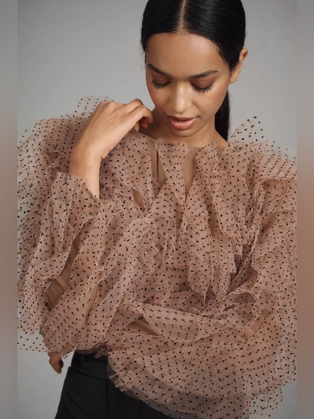 Anthropologie Dolan Left Coast Tulle Cropped Top Size S